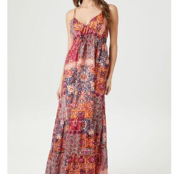 Ornate Floral Print Cami Maxi Dress - Picture 1 of 4